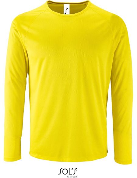 Pánské sportovní tričko SPORTY s dlouhým rukávem - Neon yellow