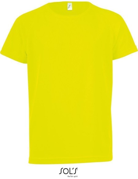 Dětské sportovní tričko - SPORTY - Neon yellow 10 let