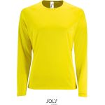 Dámské sportovní tričko SPORTY s dlouhým rukávem - Neon yellow XXL