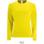 Dámské sportovní tričko SPORTY s dlouhým rukávem - Neon yellow XXL