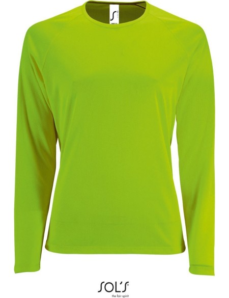 Dámské sportovní tričko SPORTY s dlouhým rukávem - Neon green XS