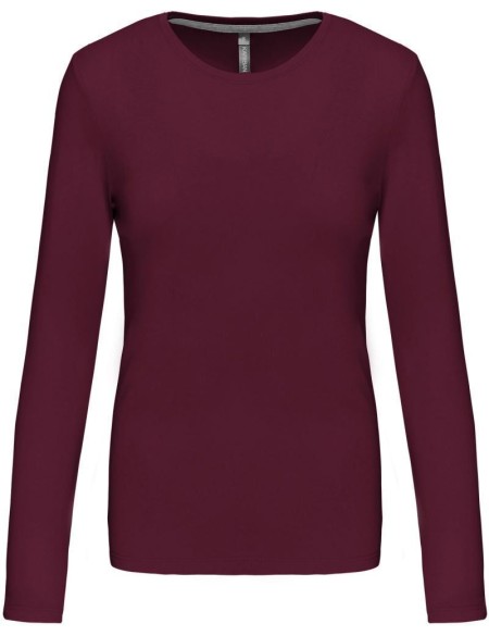 Dámské tričko - Kariban K383 s dlouhým rukávem - Burgundy XL