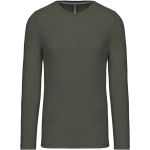 Pánské tričko - Kariban K359 s dlouhým rukávem - Dark khaki S