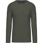 Pánské tričko - Kariban K359 s dlouhým rukávem - Dark khaki 3XL