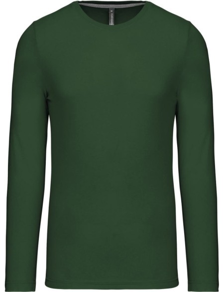 Pánské tričko - Kariban K359 s dlouhým rukávem - Forest green S