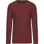 Pánské tričko - Kariban K359 s dlouhým rukávem - Burgundy 3XL