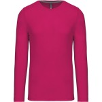 Pánské tričko - Kariban K359 s dlouhým rukávem - Fuchsia 4XL