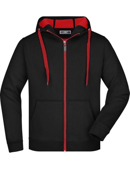 Pánská mikina Doubleface JN355 - Black/red XXL