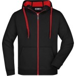 Pánská mikina Doubleface JN355 - Black/red 3XL