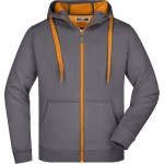 Pánská mikina Doubleface JN355 - Carbon/orange XXL