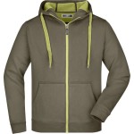 Pánská mikina Doubleface JN355 - Olive/lime green M