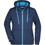 Dámská mikina s kapucí Doubleface - Navy/aqua L