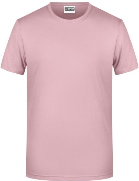 Pánské tričko z bio bavlny James+Nicholson 8008 - Soft pink 3XL