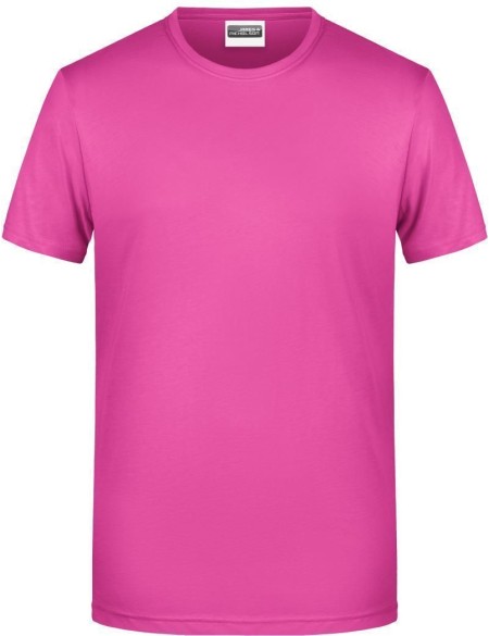 Pánské tričko z bio bavlny James+Nicholson 8008 - Pink XXL