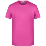 Pánské tričko z bio bavlny James+Nicholson 8008 - Pink 3XL