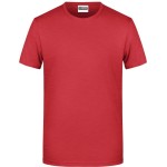 Pánské tričko z bio bavlny James+Nicholson 8008 - Carmine red melange XXL