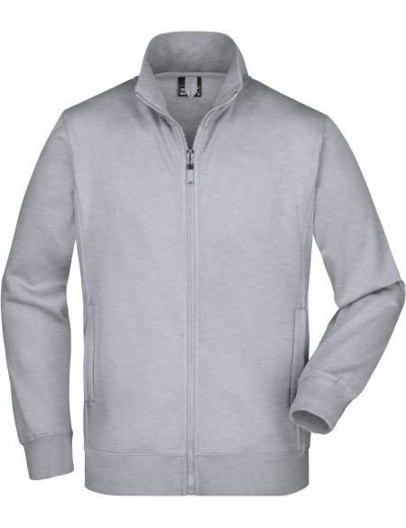 Pánská mikina na zip James+Nicholson JN46 - Grey heather